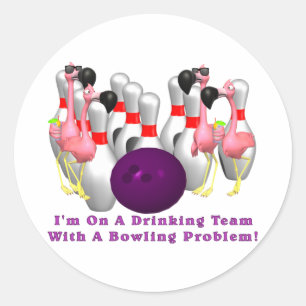 Bowling: Drinking Team Classic Round Sticker