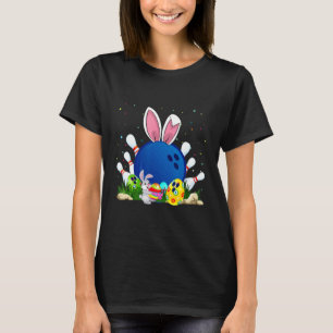 Bowling Easter Bunny Egg Rabbit Flowers Pascha Bow T-Shirt