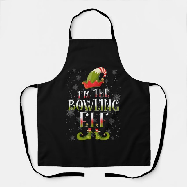 Bowling Elf Christmas Apron (Front)