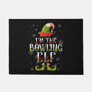 Bowling Elf Christmas Doormat