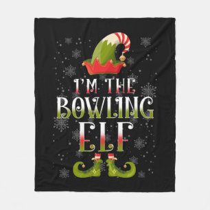 Bowling Elf Christmas Fleece Blanket