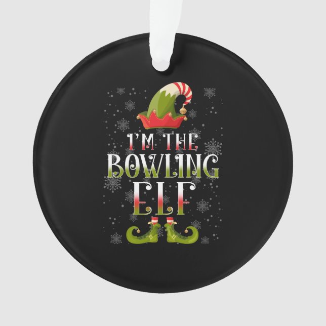 Bowling Elf Christmas Ornament (Front)