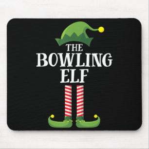 Bowling Elf Matching Family Group Christmas Party Mouse Pad