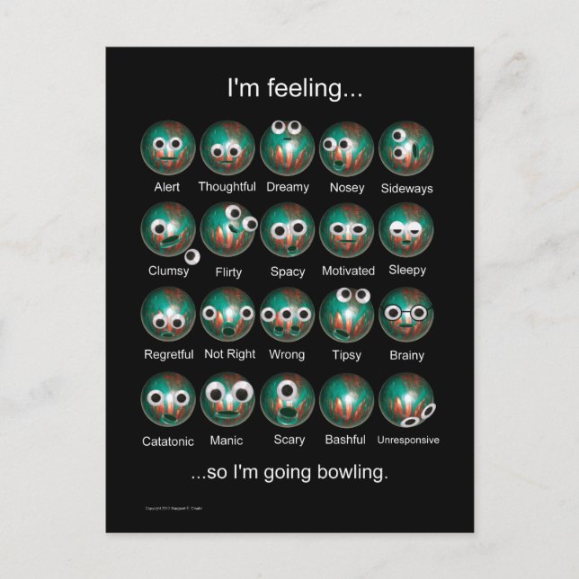 Bowling Emotions Poster Postcard (Front)