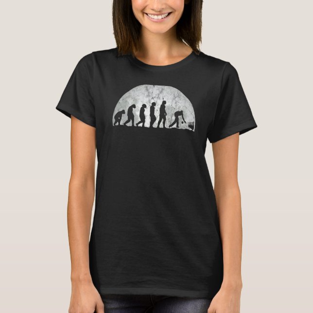 Bowling Evolution  Evolution Of Man Cones Skittle  T-Shirt (Front)