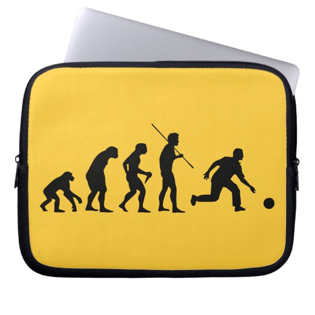 bowling evolution from man to bowler laptop sleeve (Front)