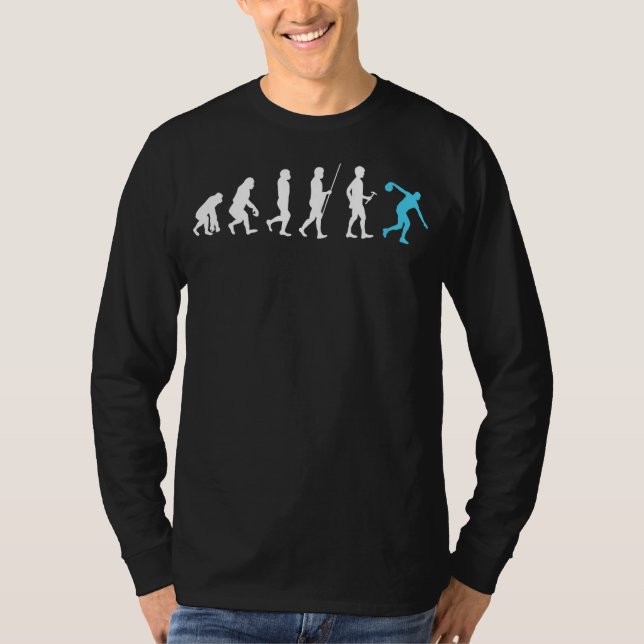 Bowling Evolution Of Man  Bowler Lucky Bowling T-Shirt (Front)