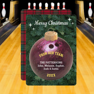 Bowling Fan Personalised Ornament Christmas Card