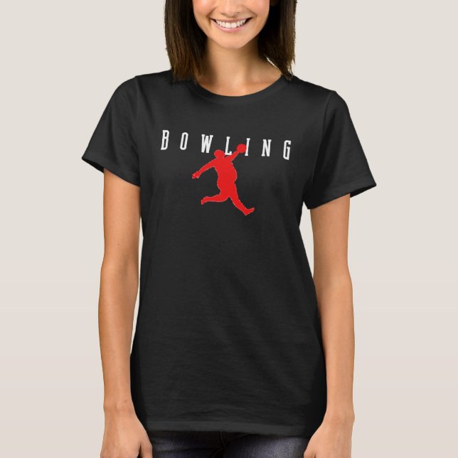 bowling  fat guy jumping T-Shirt (Front)