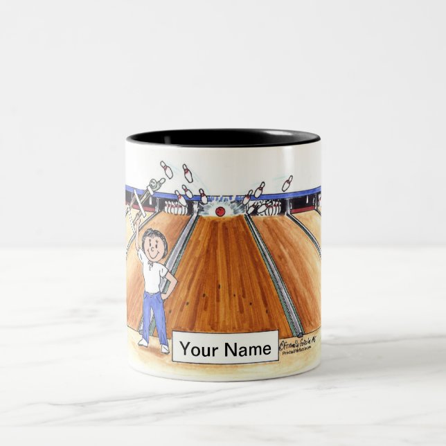 Bowling - Female   Two-Tone Coffee Mug (Center)