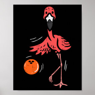 Bowling Flamingo Bowling Player Boys Girls Kid Tod Poster
