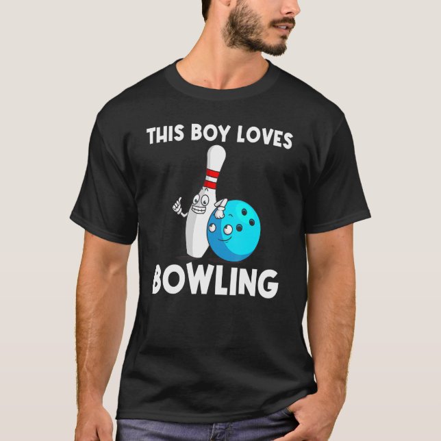 Bowling For Boys Kids Men Bowling Team Spare Game T-Shirt (Front)
