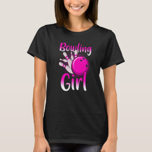 Bowling For Kids Cool Bowler Girls Birthday Party T-Shirt