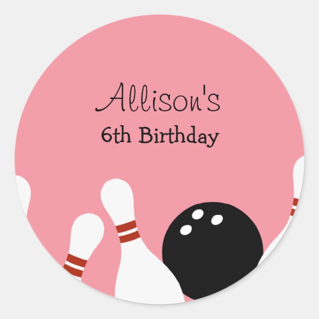 Bowling Fun Favour Stickers (Front)