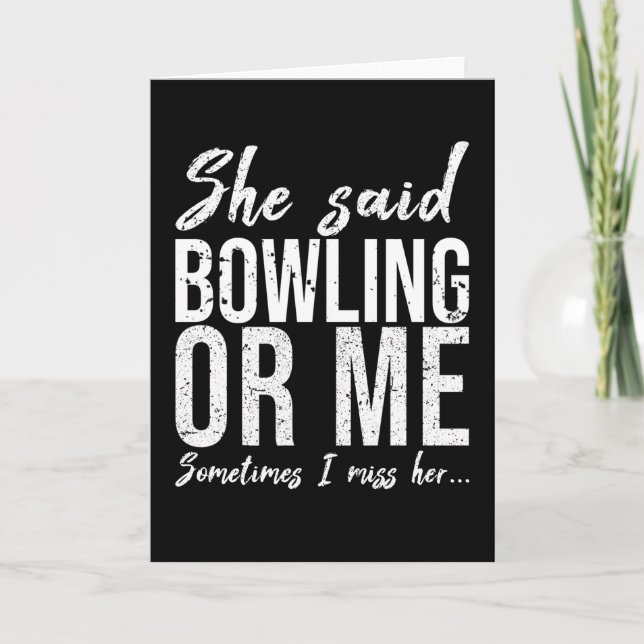 Bowling funny sports gift idea card (Front)