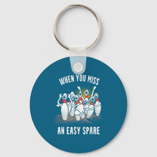 Bowling Funny When You Miss An Easy Spare Key Ring