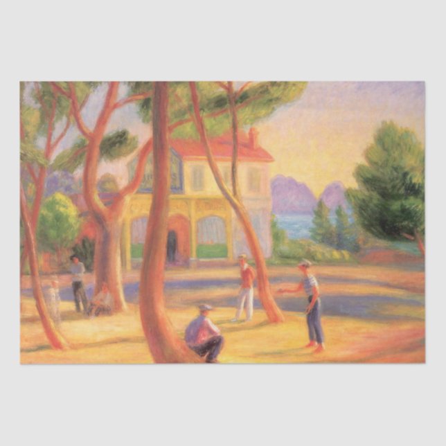 Bowling Game at La Ciotat in the South of France Tissue Paper (Front)