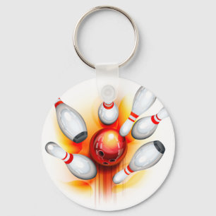 Bowling game (top view) key ring