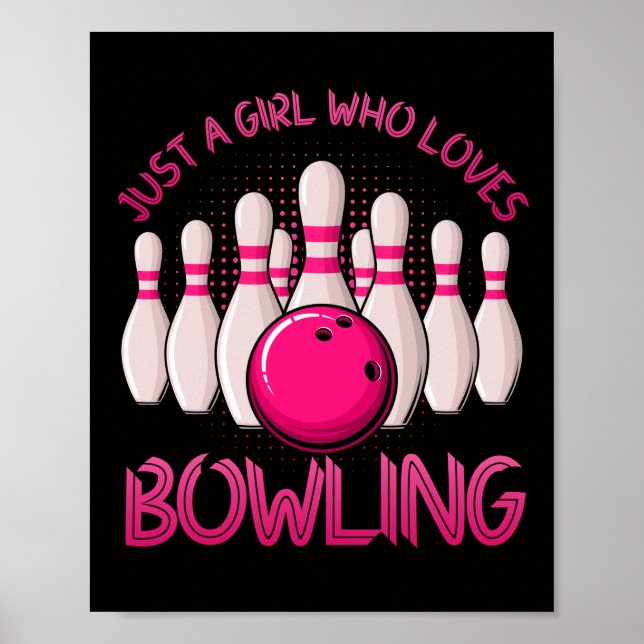 Bowling Gift For Girls Women Bowling Game Bowlers Poster (Front)