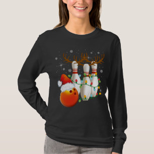 Bowling Gifts Christmas Bowling Santa Hat Christma T-Shirt