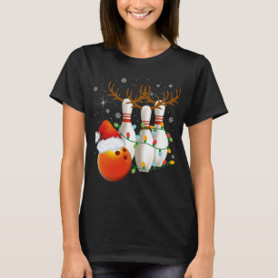 Bowling Gifts Christmas Bowling Santa Hat Christma T-Shirt