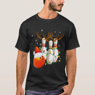 Bowling Gifts Christmas Bowling Santa Hat Christma T-Shirt