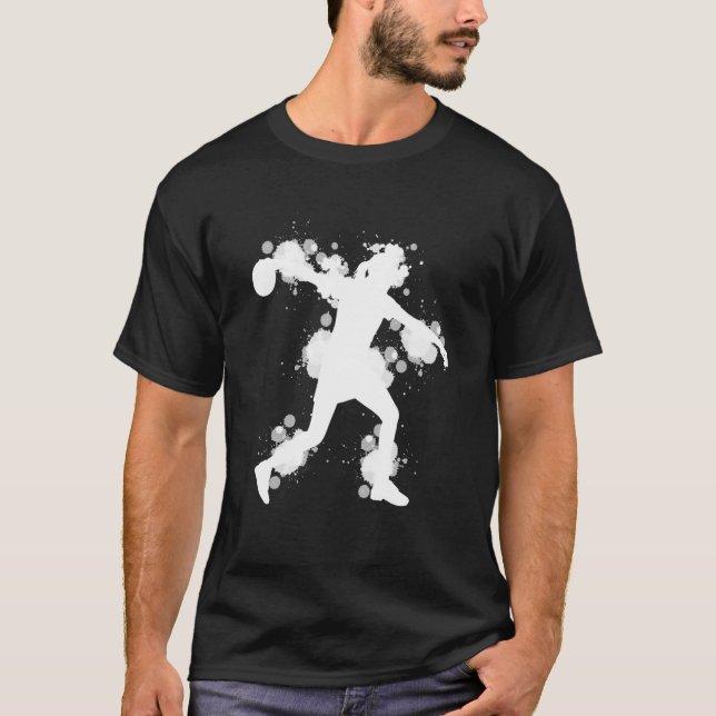 Bowling Girl Ball Pin Bowler Strike Bowling Team B T-Shirt (Front)