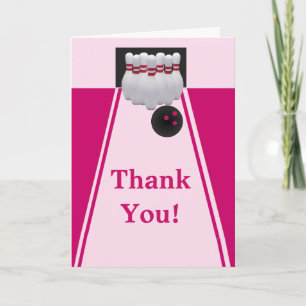 Bowling Girl Birthday Thank You Card