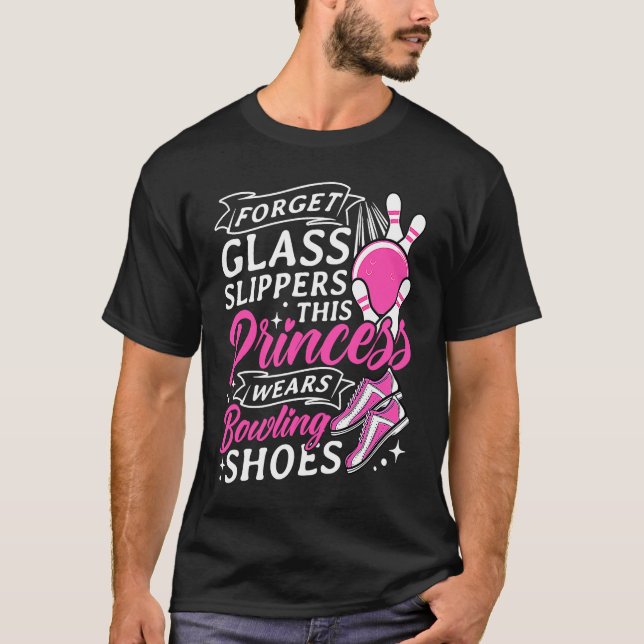 Bowling Girl Princess Pin Bowler Strike Bowling Te T-Shirt (Front)