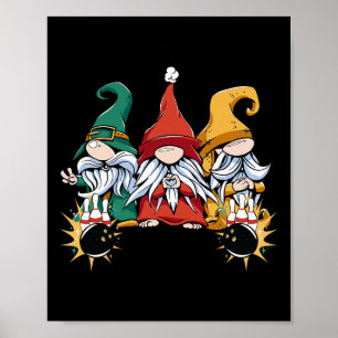 Bowling Gnomes Bowling Ll Bowling Pins Bowler  Poster