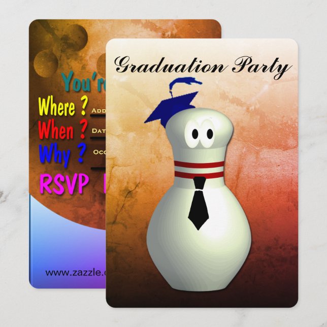 Bowling Graduation Party Invitation (Front/Back)