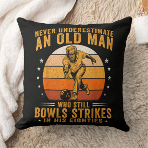 Bowling Grandpa 80th Birthday Cushion