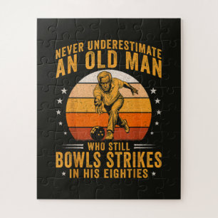 Bowling Grandpa 80th Birthday Jigsaw Puzzle