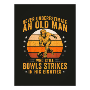 Bowling Grandpa 80th Birthday Photo Print