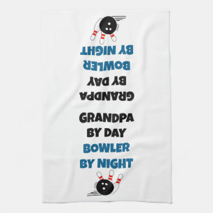 Bowling Grandpa Tea Towel