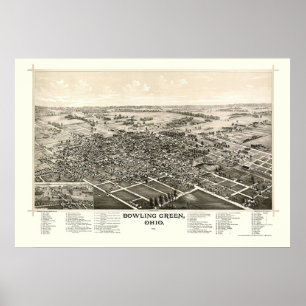 Bowling Green, OH Panoramic Map - 1888 Poster