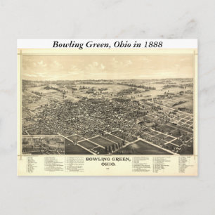 Bowling Green Ohio 1888 Map Postcard