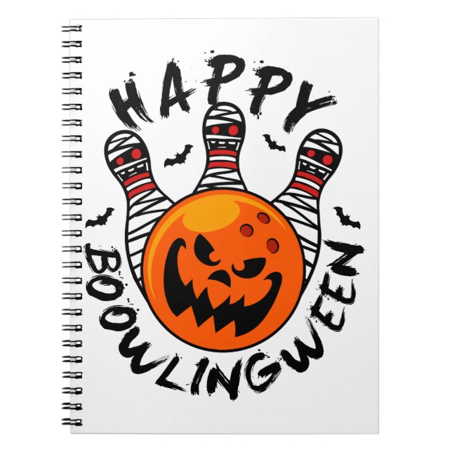Bowling Halloween Bowler Happy Bowlingween Notebook (Front)