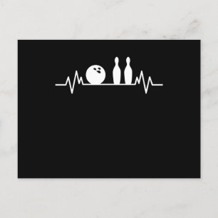 Bowling Heartbeat Bowler Pins Bowling Player Gift Postcard