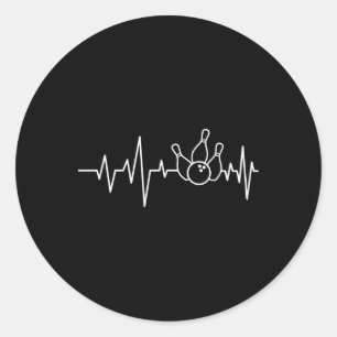 Bowling Heartbeat - Bowling Bowler Classic Round Sticker