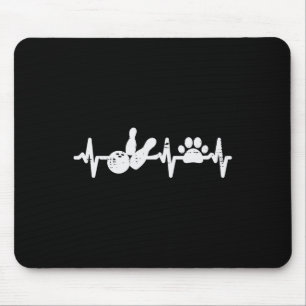 Bowling Heartbeat Dog Cat Paw Cute Pet Bowler Wome Mouse Pad