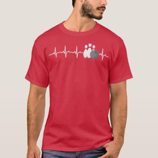 Bowling Heartbeat Funny Bowler League Team Gift Me T-Shirt