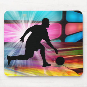 Bowling in a Neon Alley Mouse Pad
