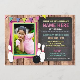 Bowling Invite Photo Bowl Chalk Bowls Invitation