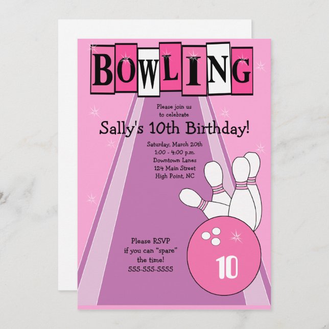 Bowling Invite - Updated Link in Description (Front/Back)