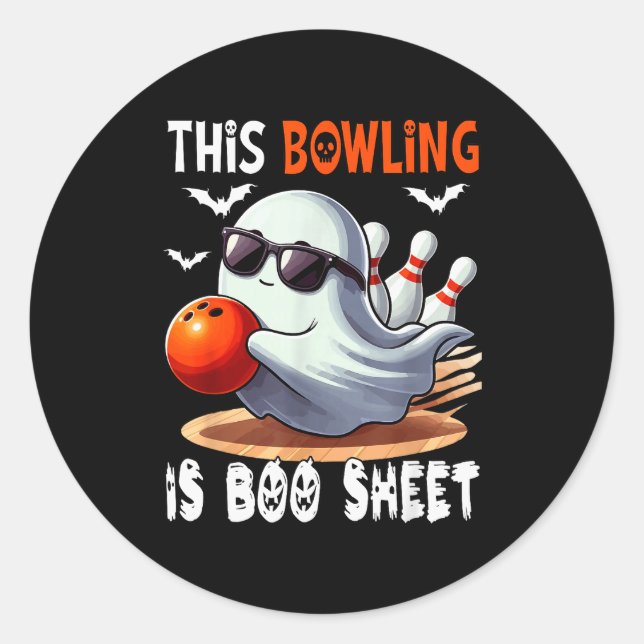 Bowling Is Boo Sheet Halloween Costume Player Team Classic Round Sticker (Front)