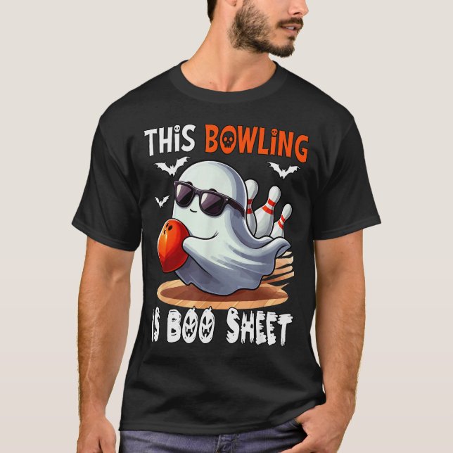 Bowling Is Boo Sheet Halloween Costume Player Team T-Shirt (Front)