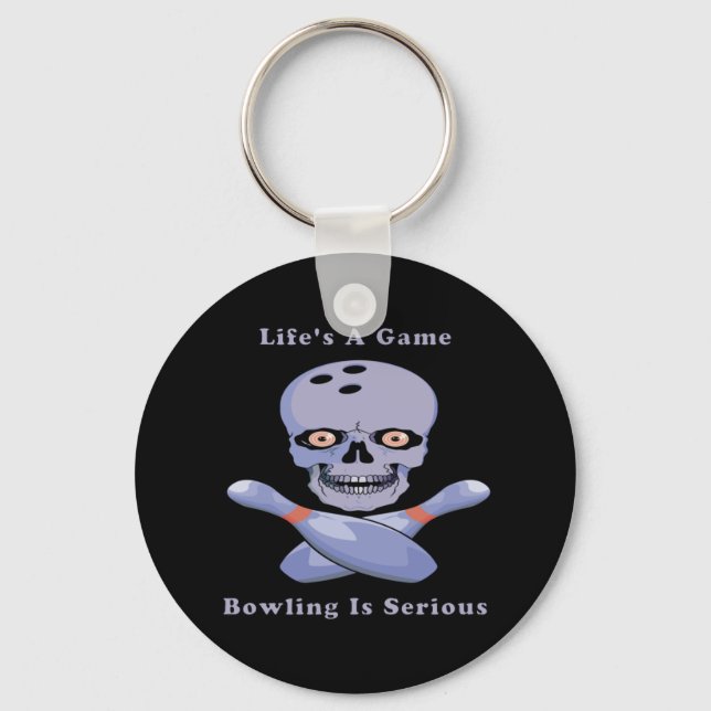 Bowling Is Serious Key Ring (Front)