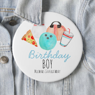 Bowling kid birthday button