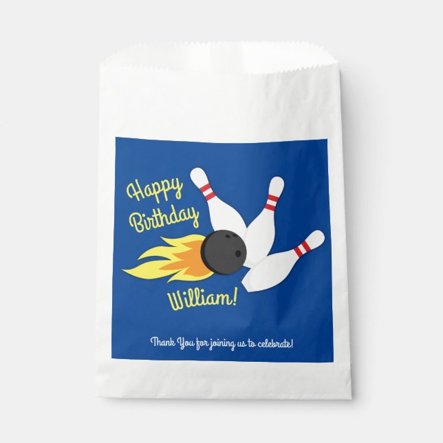 Bowling Kids Birthday Party Cute Sports  Favour Bag (Front)